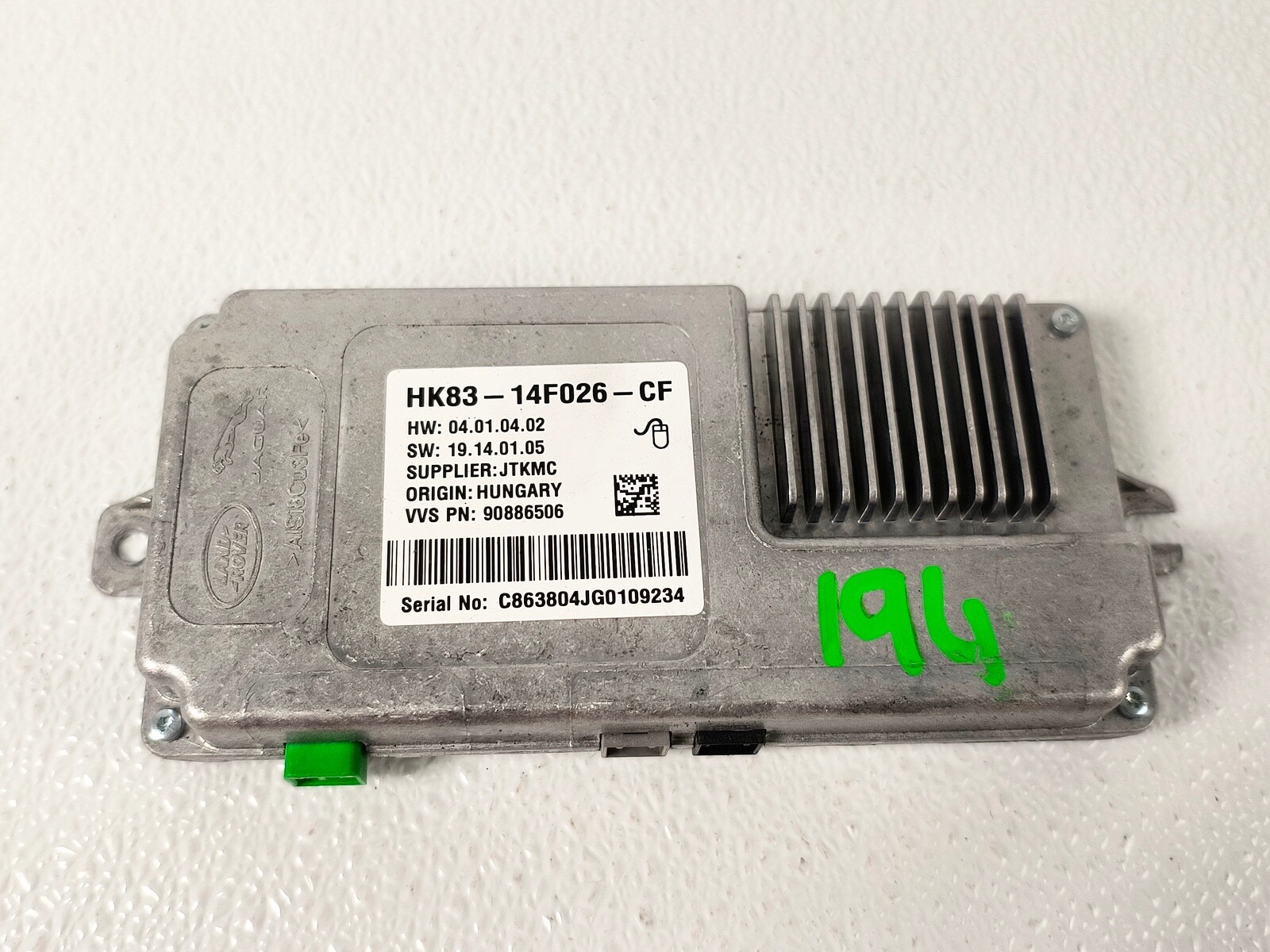 17-19 JAGUAR F-PACE REAR DRIVER ASSIST VIEW CAMERA ECU CONTROL MODULE
