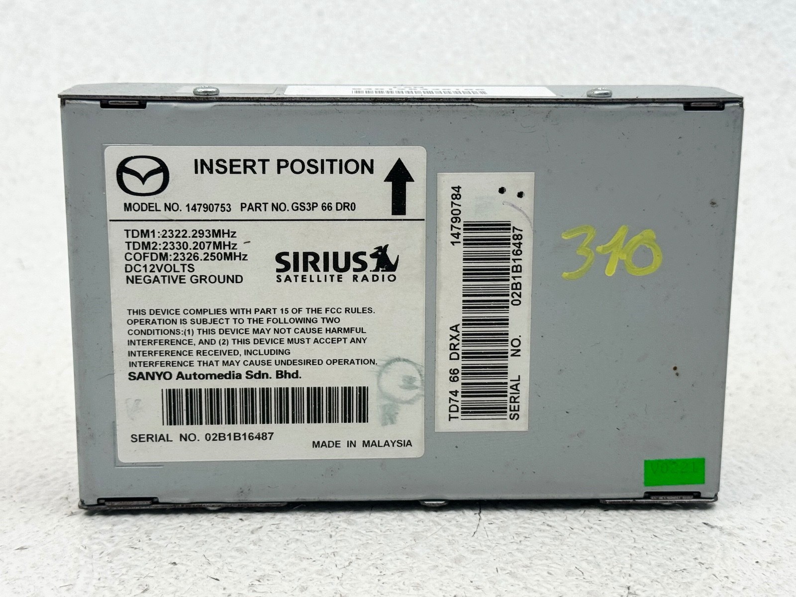 07-15 MAZDA CX-9 CX9 AUDIO EQUIPMENT MULTIMEDIA RECEIVER CONTROL MODULE UNIT