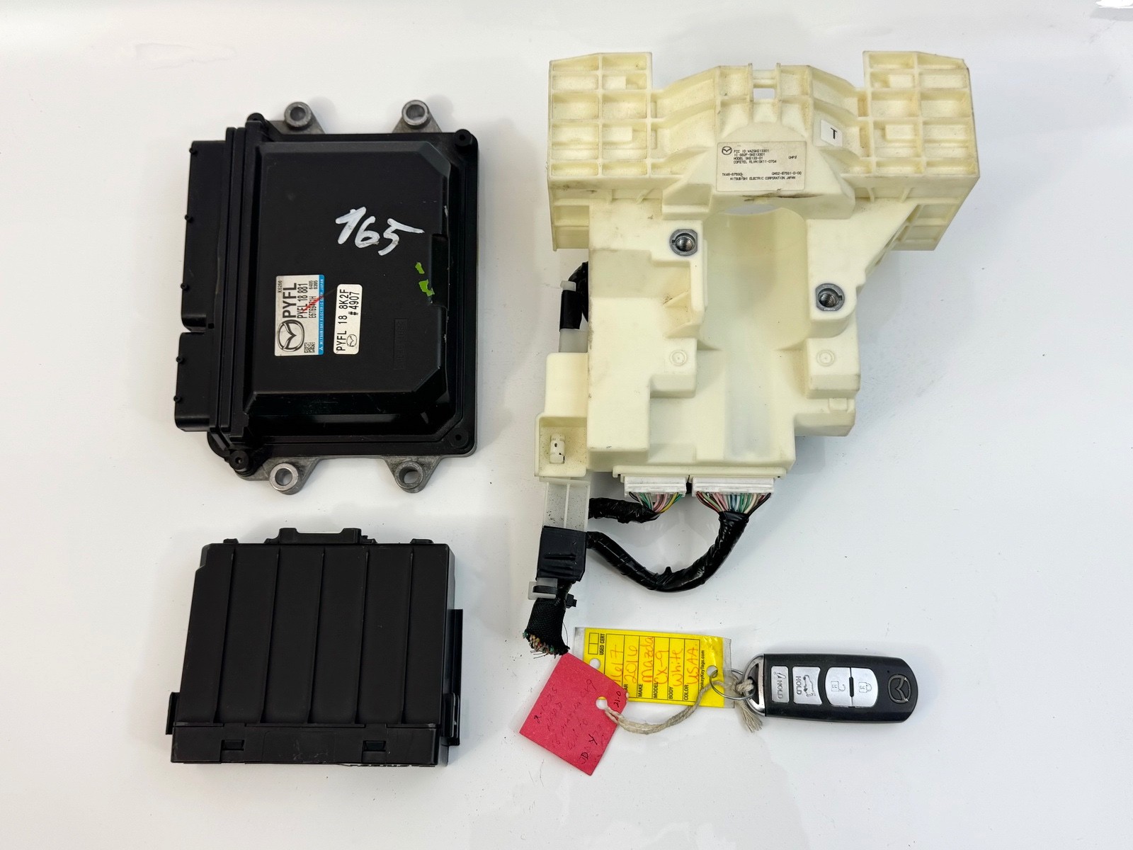 16-19 MAZDA CX-9 CX9 ECM ECU ENGINE & BODY CONTROL MODULE SET W / KEY FOB
