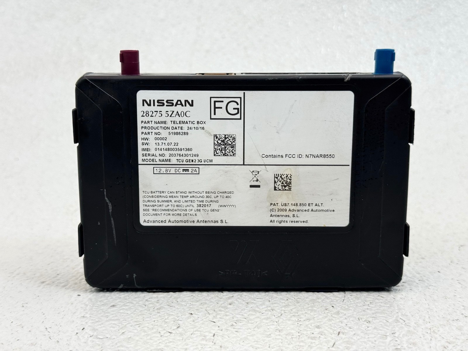 16-18 INFINITI Q50 COMMUNICATION TELEMATICS CONTROL MODULE COMPUTER UNIT