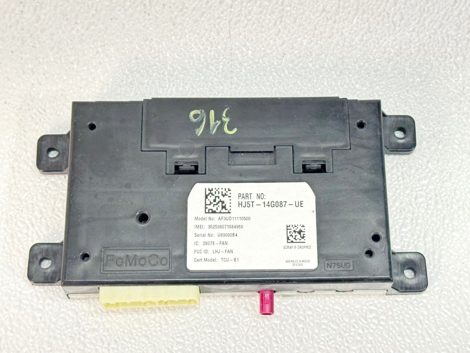 17-19 FORD ESCAPE TELEMATICS COMMUNICATION COMPUTER CONTROL MODULE UNIT