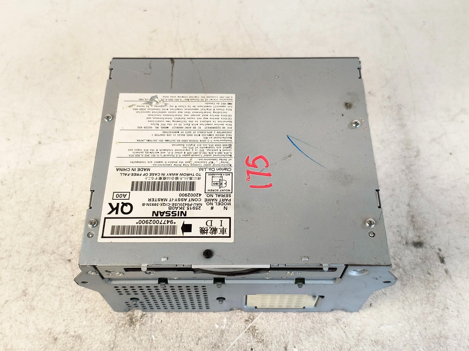 14-16 INFINITI QX60 RADIO AM/FM AUDIO CD NAVIGATION RECEIVER MODULE UNIT
