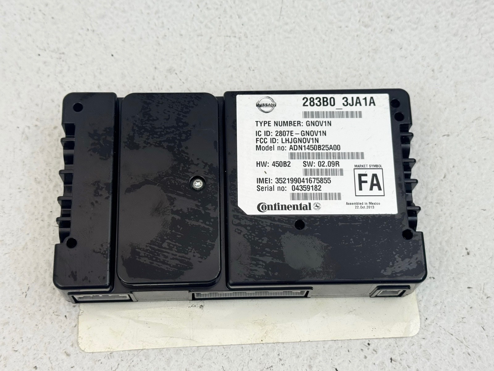 13-16 INFINITI JX35 QX60 TELEMATICS COMMUNICATION COMPUTER CONTROL MODULE