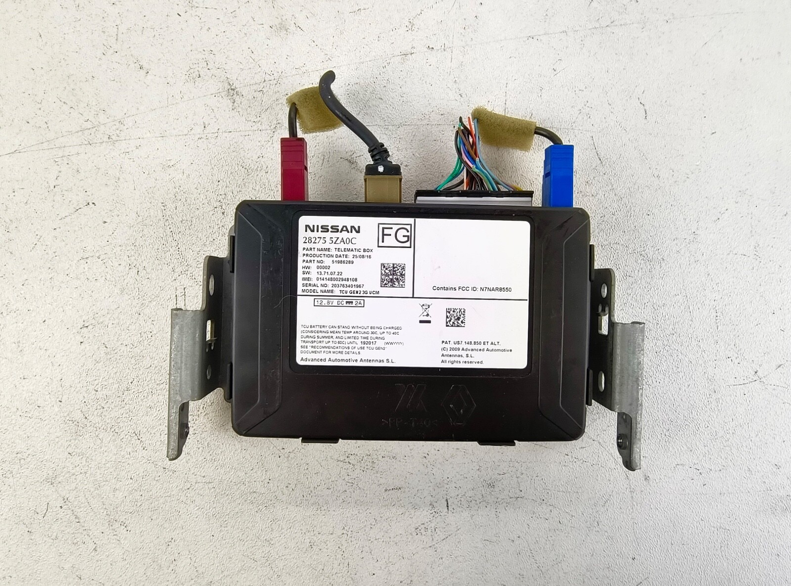 16-18 INFINITI Q50 COMMUNICATION TELEMATICS CONTROL MODULE COMPUTER UNIT