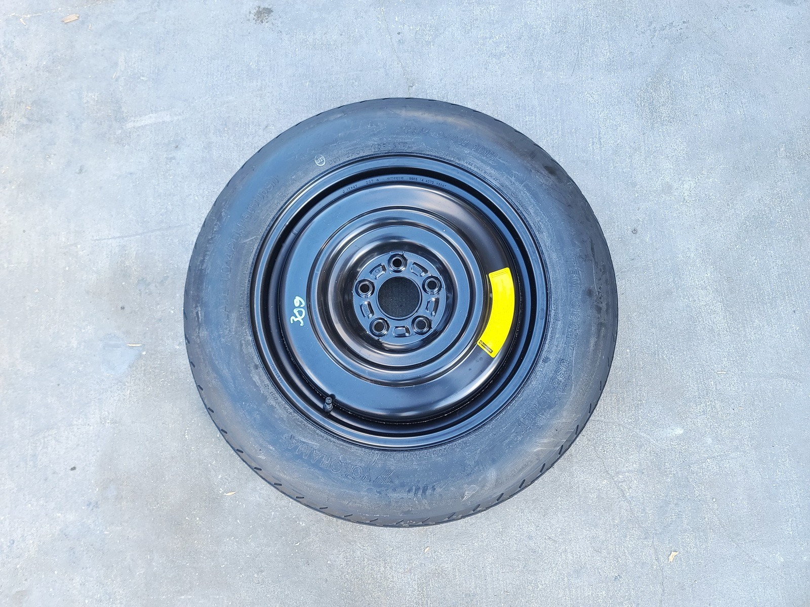 16-22 MAZDA CX-9 CX9 YOKOHAMA EMERGENCY SPARE TIRE WHEEL RIM T155/90D17 101M