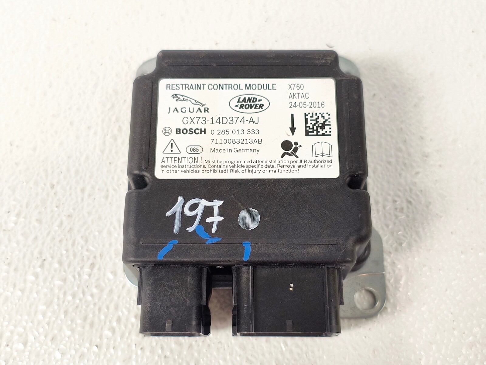 17-20 JAGUAR F-PACE XF XE RESTRAINT DIAGNOSTIC CONTROL MODULE UNIT