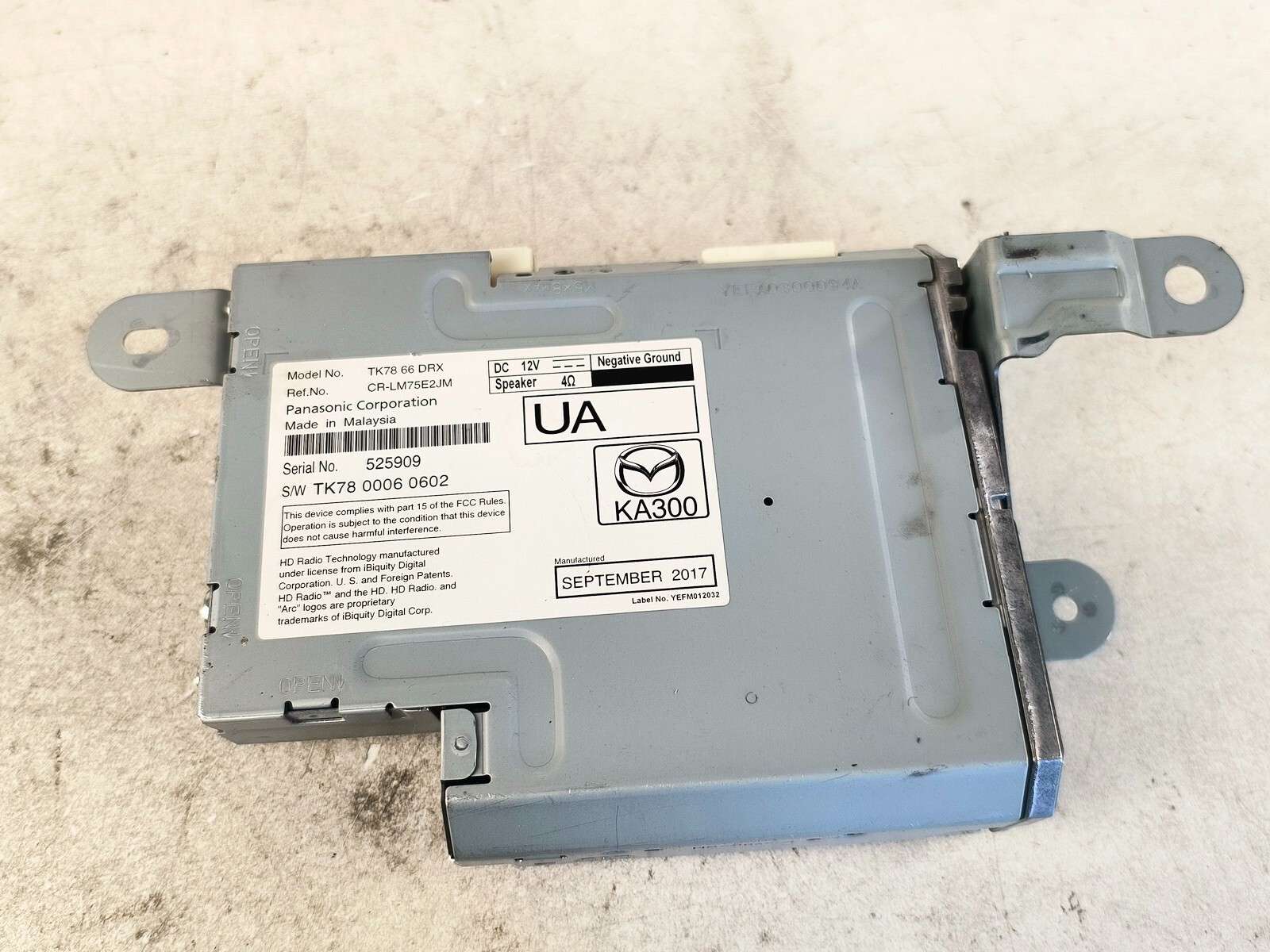 16-18 MAZDA CX-9 CX9 SATELITE RADIO CONTROL COMPUTER RECEIVER MODULE UNIT